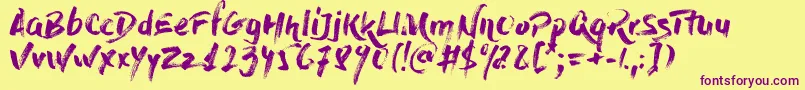 DryBrush Font – Purple Fonts on Yellow Background