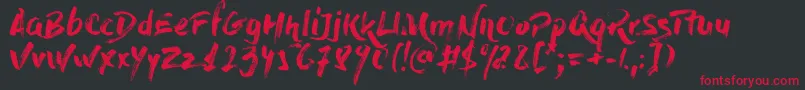 Czcionka DryBrush – czerwone czcionki na czarnym tle