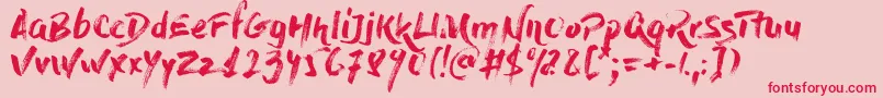 Czcionka DryBrush – czerwone czcionki na różowym tle