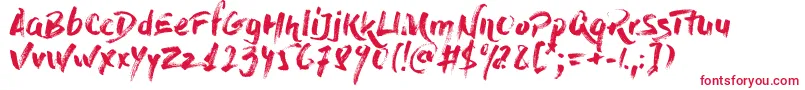 DryBrush Font – Red Fonts on White Background