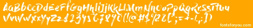 DryBrush-Schriftart – Weiße Schriften auf orangefarbenem Hintergrund