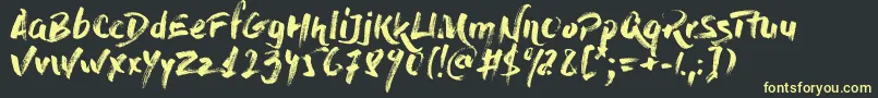 DryBrush Font – Yellow Fonts on Black Background