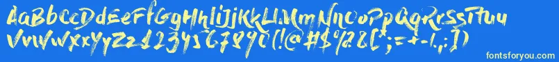 DryBrush Font – Yellow Fonts on Blue Background