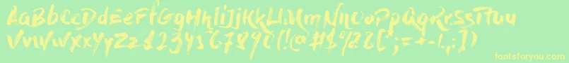 DryBrush Font – Yellow Fonts on Green Background