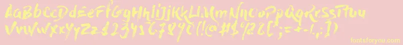 Шрифт DryBrush – жёлтые шрифты на розовом фоне