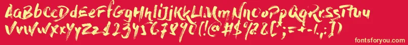 DryBrush Font – Yellow Fonts on Red Background