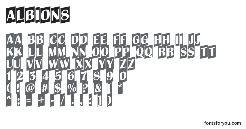 Albion8-fontti – aakkoset, numerot, erikoismerkit