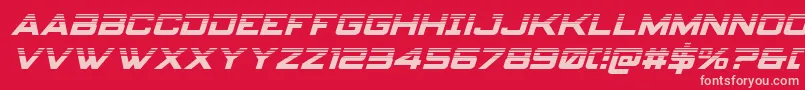 Spyagencyv3halfital-fontti – vaaleanpunaiset fontit punaisella taustalla