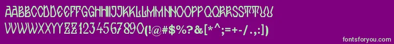 ZamolxisIv Font – Green Fonts on Purple Background