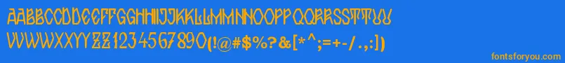 ZamolxisIv-Schriftart – Orangefarbene Schriften auf blauem Hintergrund