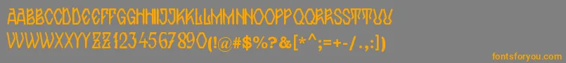 ZamolxisIv-Schriftart – Orangefarbene Schriften auf grauem Hintergrund