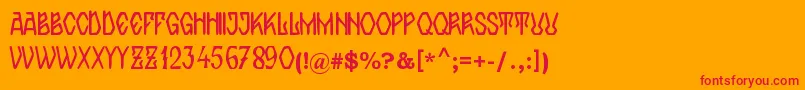 ZamolxisIv Font – Red Fonts on Orange Background