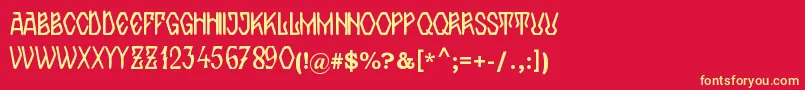 ZamolxisIv Font – Yellow Fonts on Red Background