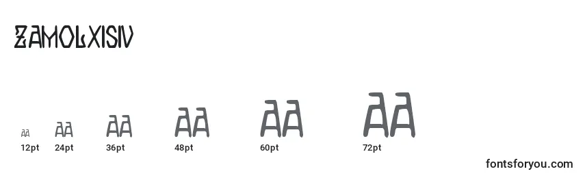 Размеры шрифта ZamolxisIv