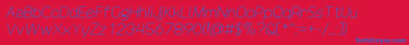 DrakoheartRevofitLightDiagonal Font – Blue Fonts on Red Background