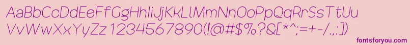 DrakoheartRevofitLightDiagonal Font – Purple Fonts on Pink Background