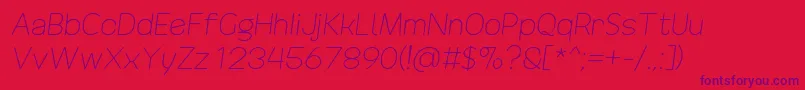 DrakoheartRevofitLightDiagonal Font – Purple Fonts on Red Background