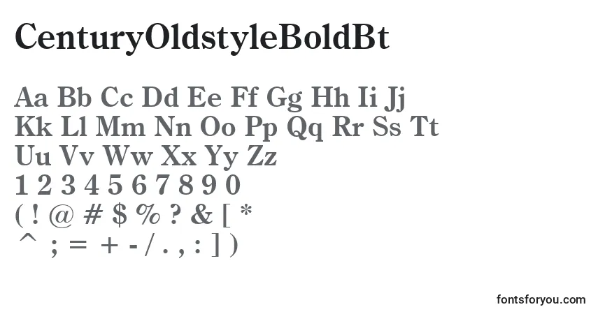 Czcionka CenturyOldstyleBoldBt – alfabet, cyfry, specjalne znaki