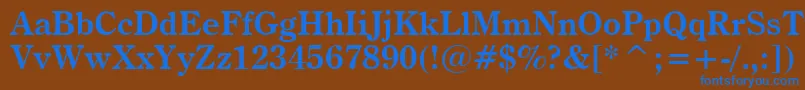 Czcionka CenturyOldstyleBoldBt – niebieskie czcionki na brązowym tle