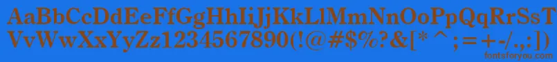 Więcej informacji o czcionce CenturyOldstyleBoldBt Czcionka CenturyOldstyleBoldBt – brązowe czcionki na niebieskim tle