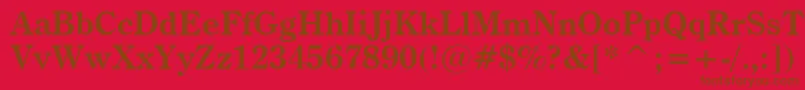 CenturyOldstyleBoldBt-Schriftart – Braune Schriften auf rotem Hintergrund