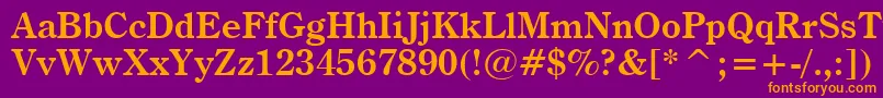 フォントCenturyOldstyleBoldBt – 紫色の背景にオレンジのフォント