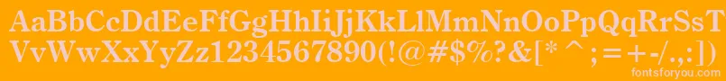 フォントCenturyOldstyleBoldBt – オレンジの背景にピンクのフォント