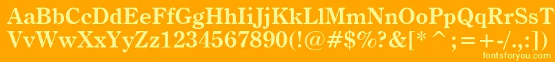 CenturyOldstyleBoldBt Font – Yellow Fonts on Orange Background