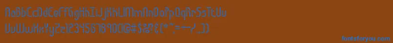 フォントObstacleLinesBrk – 茶色の背景に青い文字