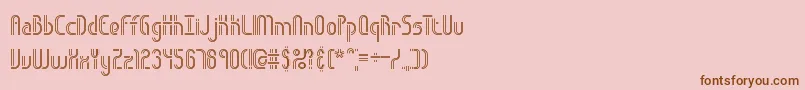 ObstacleLinesBrk-Schriftart – Braune Schriften auf rosa Hintergrund