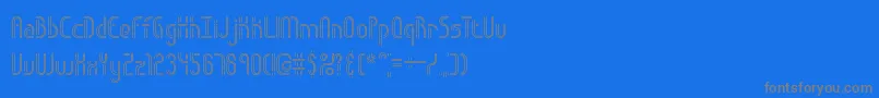 フォントObstacleLinesBrk – 青い背景に灰色の文字