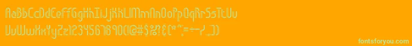 ObstacleLinesBrk-Schriftart – Grüne Schriften auf orangefarbenem Hintergrund