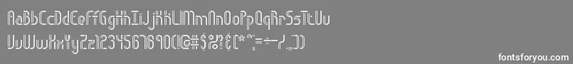 フォントObstacleLinesBrk – 灰色の背景に白い文字