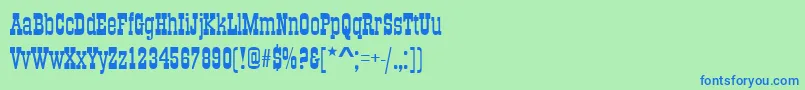 フォントOsborneRegular – 青い文字は緑の背景です。