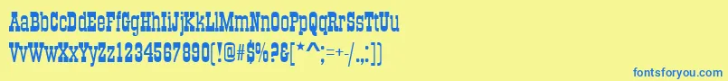 OsborneRegular-Schriftart – Blaue Schriften auf gelbem Hintergrund