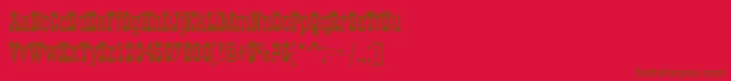 フォントOsborneRegular – 赤い背景に茶色の文字