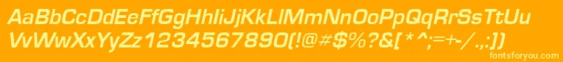More about EuroseItalic Font EuroseItalic Font – Yellow Fonts on Orange Background