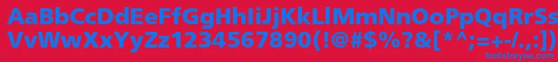 Шрифт FrutigerltstdBlack – синие шрифты на красном фоне