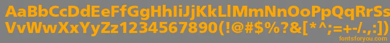 FrutigerltstdBlack-Schriftart – Orangefarbene Schriften auf grauem Hintergrund