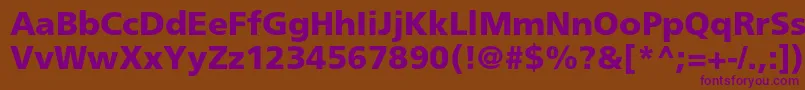 FrutigerltstdBlack Font – Purple Fonts on Brown Background