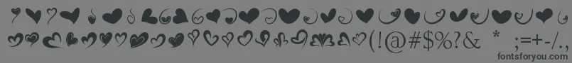 FotograamiHearts01 Font – Black Fonts on Gray Background