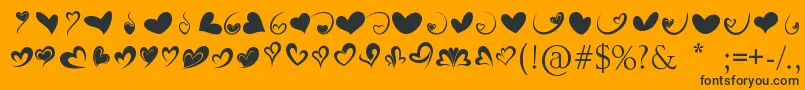 FotograamiHearts01 Font – Black Fonts on Orange Background