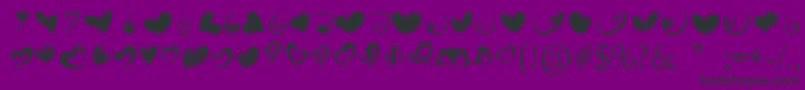 FotograamiHearts01 Font – Black Fonts on Purple Background