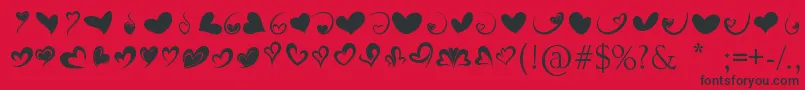 FotograamiHearts01 Font – Black Fonts on Red Background