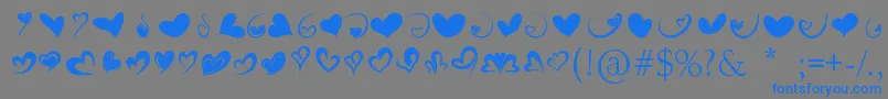 FotograamiHearts01 Font – Blue Fonts on Gray Background