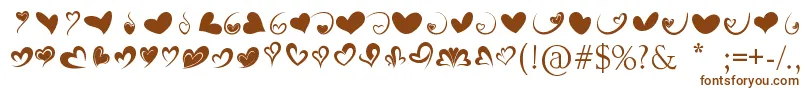 FotograamiHearts01 Font – Brown Fonts on White Background