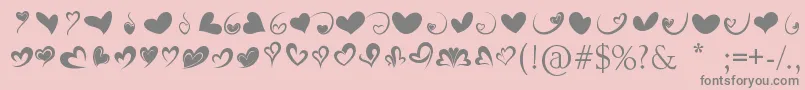 FotograamiHearts01 Font – Gray Fonts on Pink Background