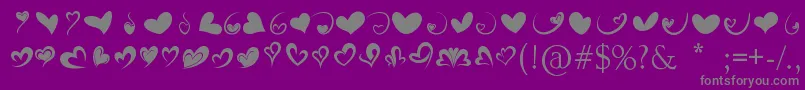 FotograamiHearts01 Font – Gray Fonts on Purple Background