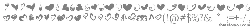 FotograamiHearts01 Font – Gray Fonts on White Background