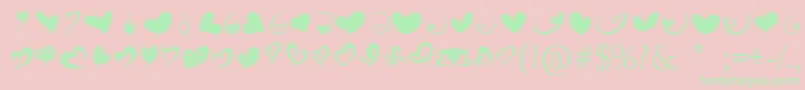 FotograamiHearts01 Font – Green Fonts on Pink Background